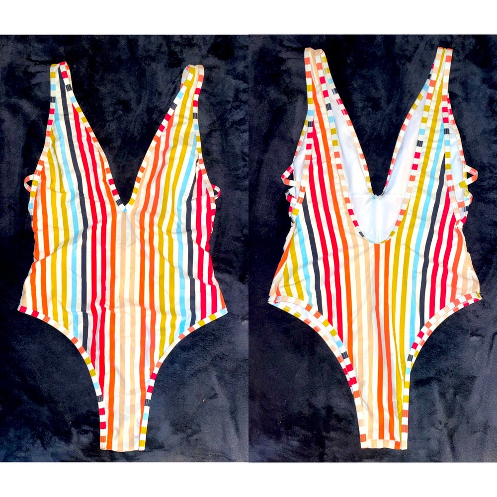 Multicolor Striped One Piece.